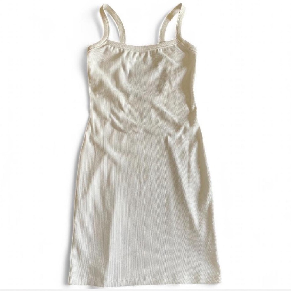 White Mini Ribbed Dress